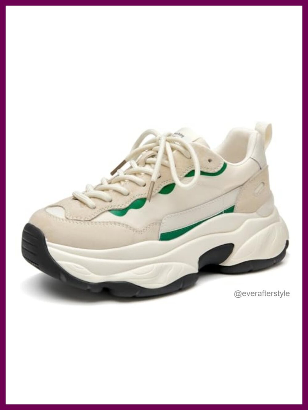 Women's Chunky Dad Sneakers Pig Suede Lace Up Platform Walking Shoes